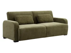 Sofá de 3 lugares conversível tipo clic-clac em tecido chenille verde LOMARIO