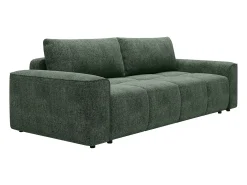 Sofá de 4 lugares conversível em tecido texturizado verde MINTURNO