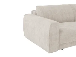 Sofá de 3 lugares conversível expresso em tecido chenille bege 140 cm colchão 16 cm VOMERA