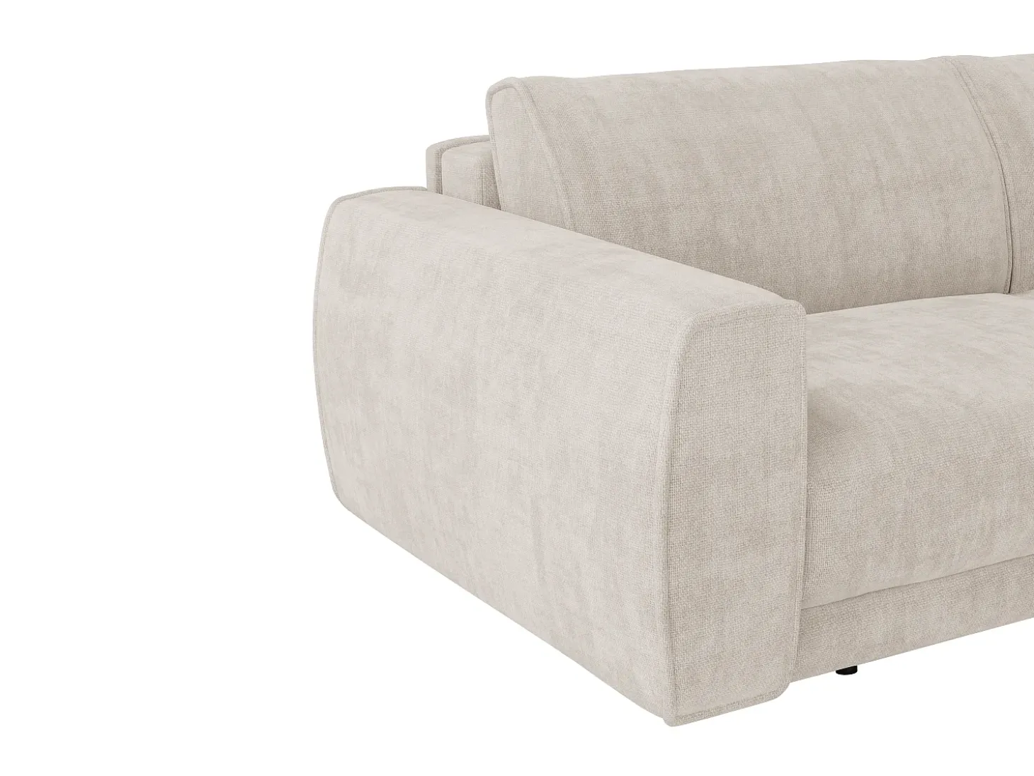 Sofá de 3 lugares conversível expresso em tecido chenille bege 140 cm colchão 16 cm VOMERA