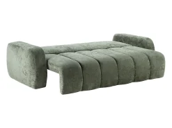 Sofá de 3 lugares conversível em tecido chenille verde TALIVO