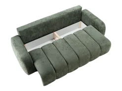 Sofá de 3 lugares conversível em tecido chenille verde TALIVO