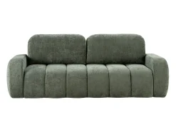 Sofá de 3 lugares conversível em tecido chenille verde TALIVO