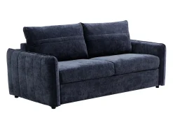 Sofá de 3 lugares conversível expresso em tecido texturizado azul - Área de dormir 145 cm MALOGU