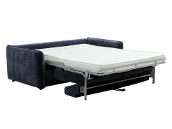 Sofá de 3 lugares conversível expresso em tecido texturizado azul - Área de dormir 145 cm MALOGU