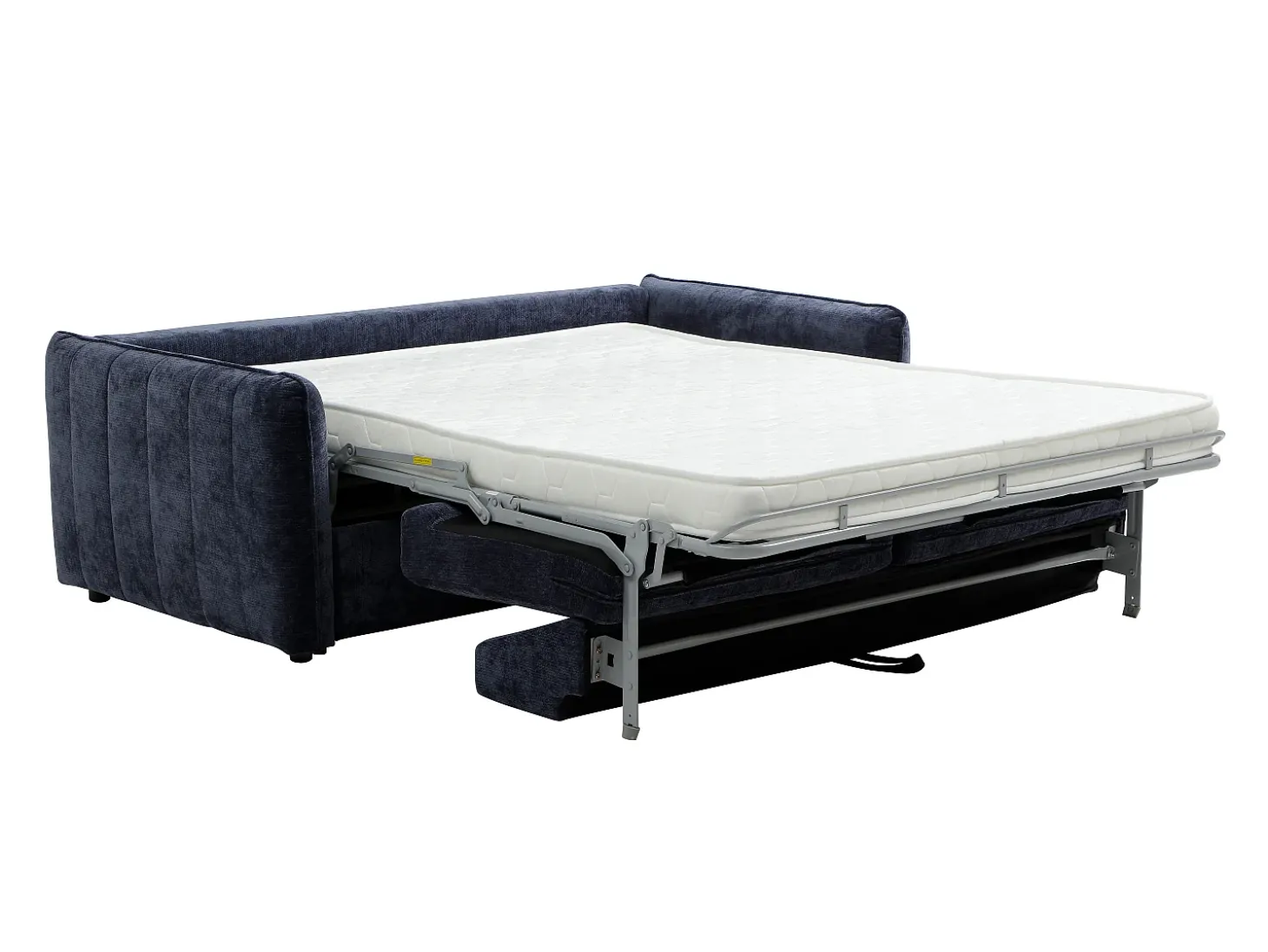 Sofá de 3 lugares conversível expresso em tecido texturizado azul - Área de dormir 145 cm MALOGU
