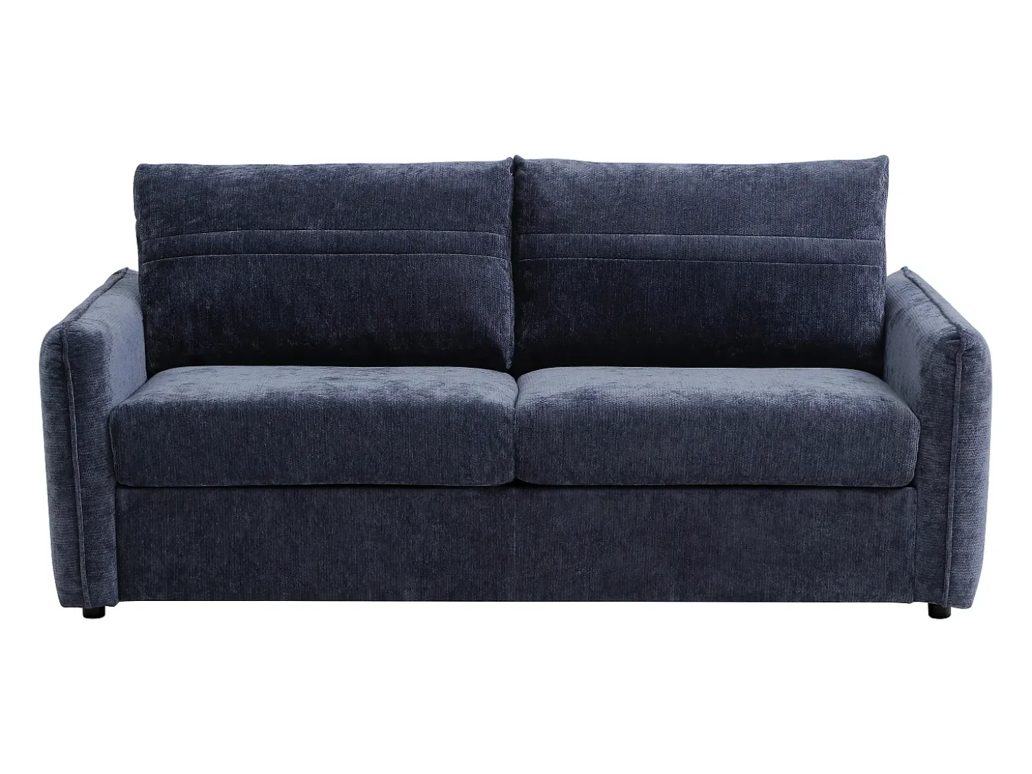Sofá de 3 lugares conversível expresso em tecido texturizado azul - Área de dormir 145 cm MALOGU