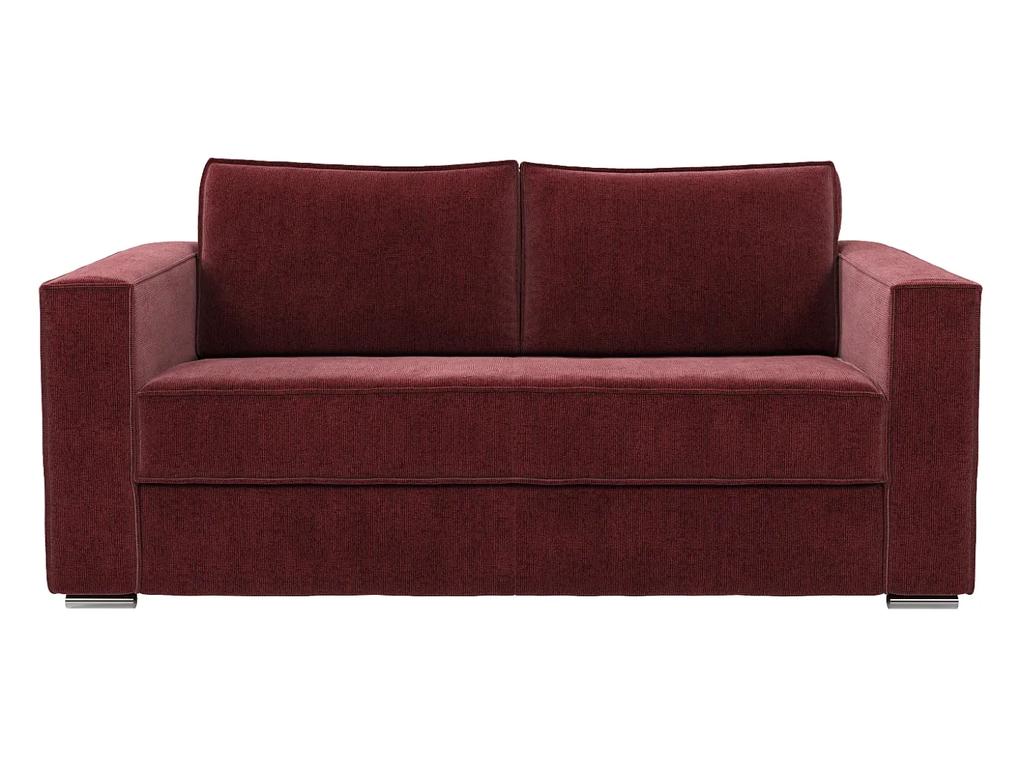 Sofá de 4 lugares conversível abertura rápida em tecido chenille bordeaux área de dormir 160cm - 22cm LORETO