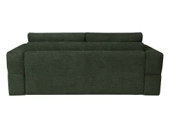 Sofá de 4 lugares conversível abertura rápida tecido bouclé verde colchão 16 cm ISSORO