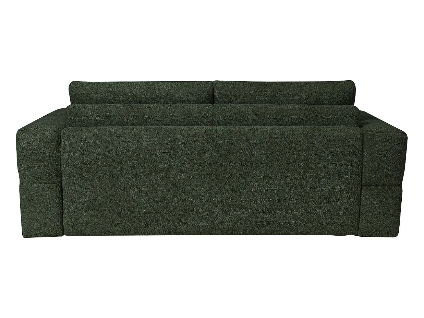 Sofá de 4 lugares conversível abertura rápida tecido bouclé verde colchão 13 cm ISSORO