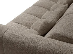 Sofá de 4 lugares conversível abertura rápida em tecido bouclé taupe cama 160 cm RETUNA