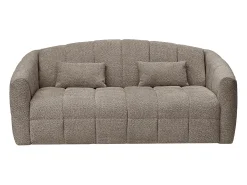 Sofá de 4 lugares conversível abertura rápida em tecido bouclé taupe cama 160 cm RETUNA