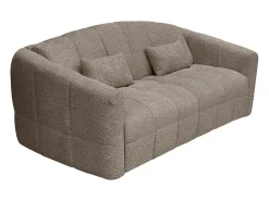 Sofá de 4 lugares conversível abertura rápida em tecido bouclé taupe cama 160 cm RETUNA