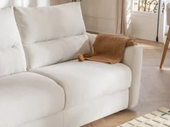 Sofá de 3 lugares convertível abertura rápida tecido chenille bege 16 cm DOVENA de Maison Céphy