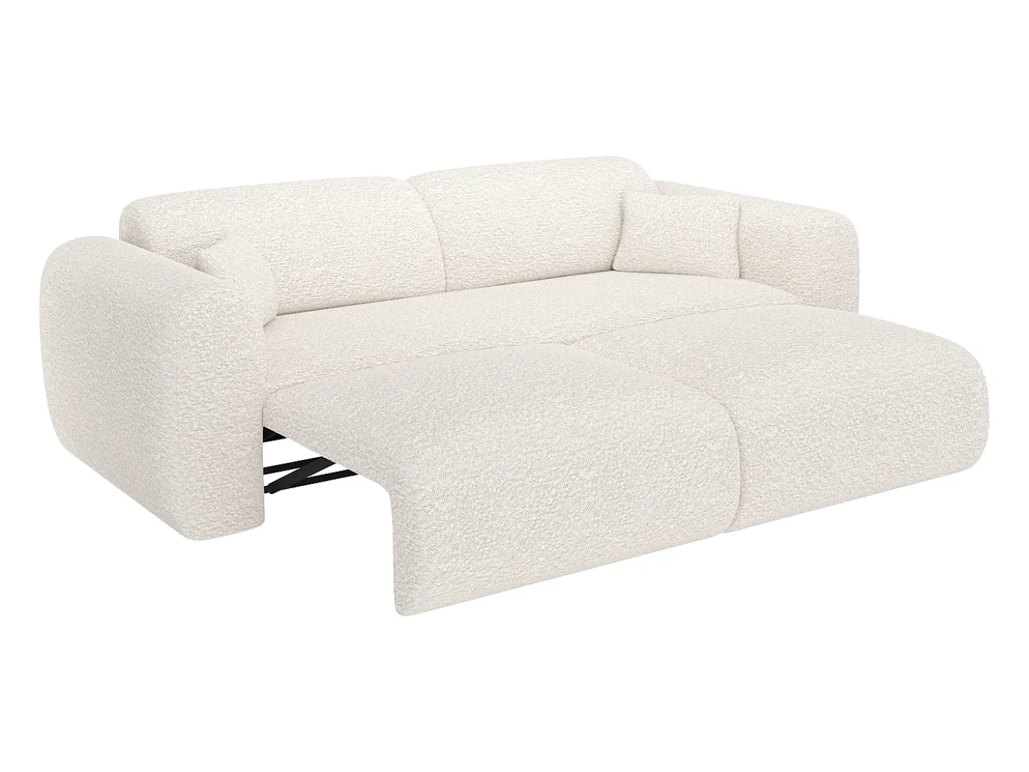 Sofá de 4 lugares convertível em tecido bouclé branco POGNI de Maison Céphy