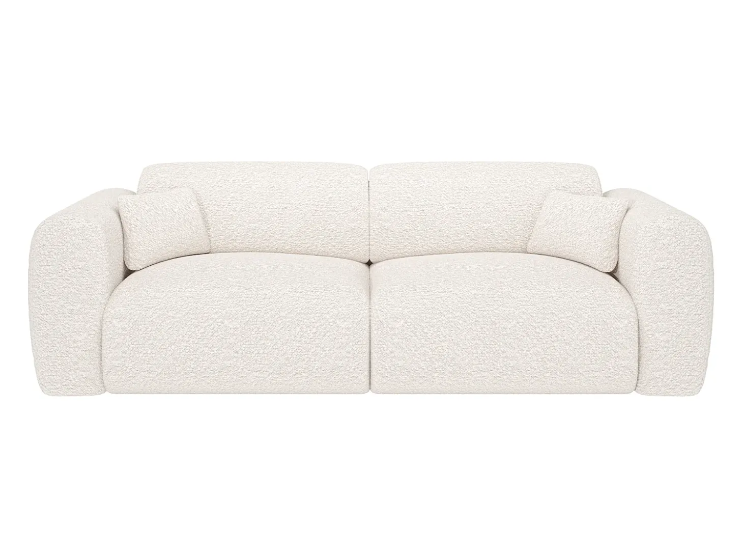 Sofá de 4 lugares convertível em tecido bouclé branco POGNI de Maison Céphy