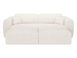 Sofá de 4 lugares convertível em tecido bouclé branco POGNI de Maison Céphy