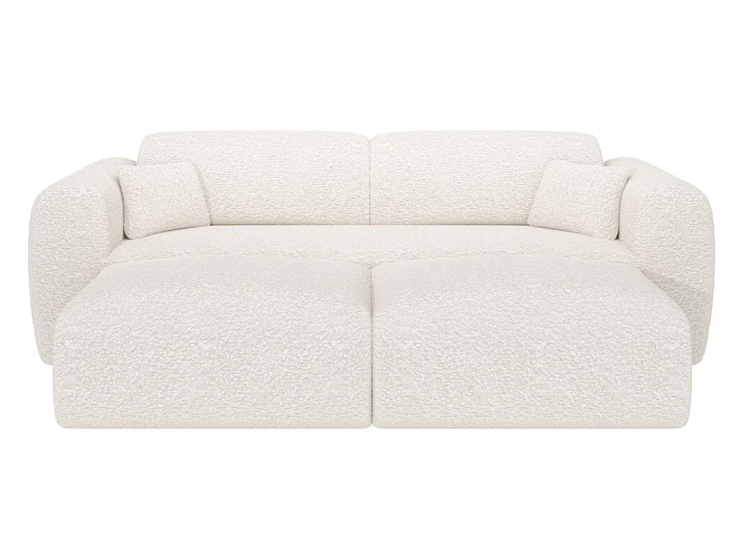 Sofá de 4 lugares convertível em tecido bouclé branco POGNI de Maison Céphy
