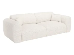 Sofá de 4 lugares convertível em tecido bouclé branco POGNI de Maison Céphy