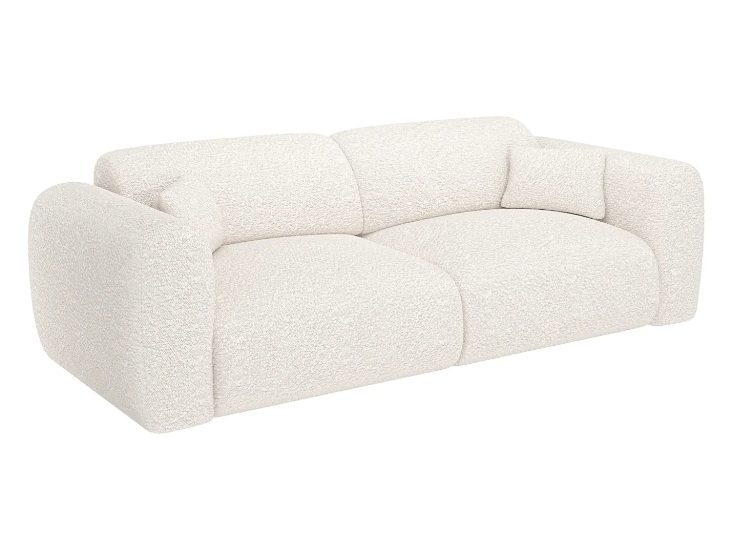 Sofá de 4 lugares convertível em tecido bouclé branco POGNI de Maison Céphy