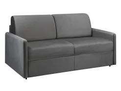 Sofá de 3 lugares convertível de abertura rápida em veludo antracite colchão de espuma de 18 cm - CALIFE