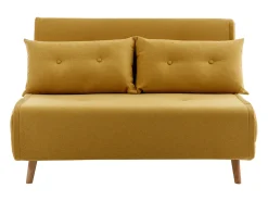 Sofá de 2 lugares convertível tecido amarelo mostarda estilo habitat jovem URIBIA