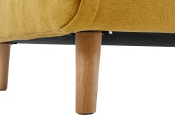 Sofá de 2 lugares convertível tecido amarelo mostarda estilo habitat jovem URIBIA
