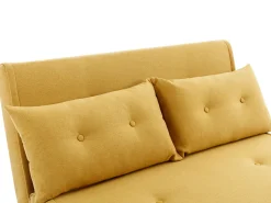 Sofá de 2 lugares convertível tecido amarelo mostarda estilo habitat jovem URIBIA