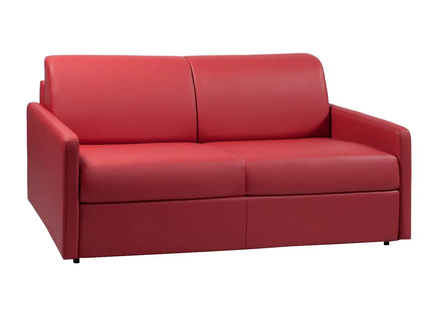 Sofá de 3 lugares convertível express em pele sintética vermelho CALIFE