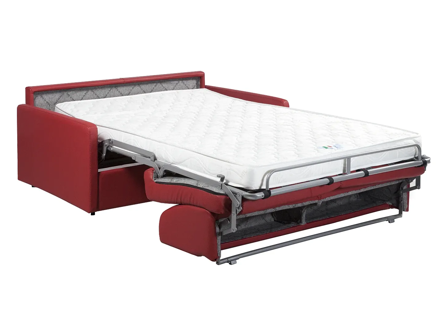 Sofá de 3 lugares convertível express em pele sintética Vermelho CALIFE