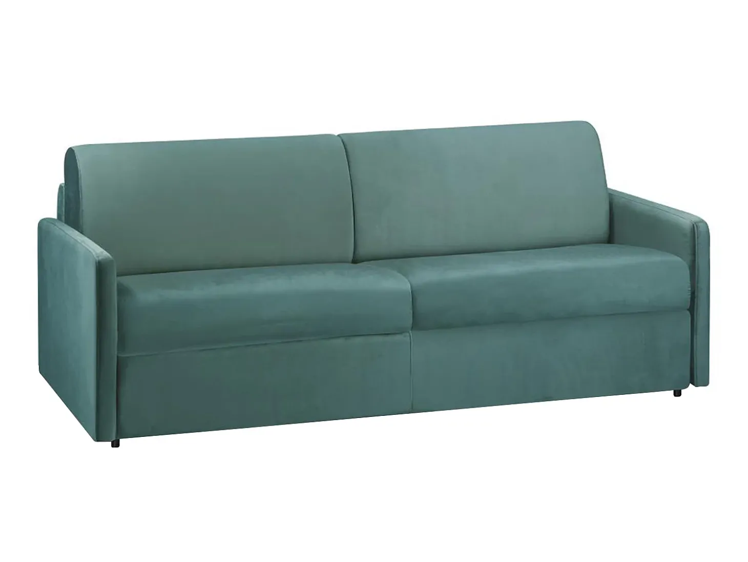 Sofá de 4 lugares convertível de abertura rápida em veludo verde-menta colchão de espuma de 18 cm - CALIFE