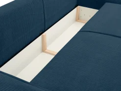 Sofá de 4 lugares convertível em veludo canelado azul - AMELIA de PASCAL MORABITO