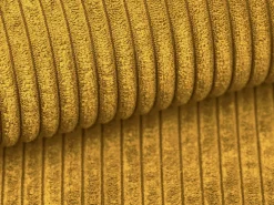 Sofá de 4 lugares convertível veludo canelado amarelo - AMELIA