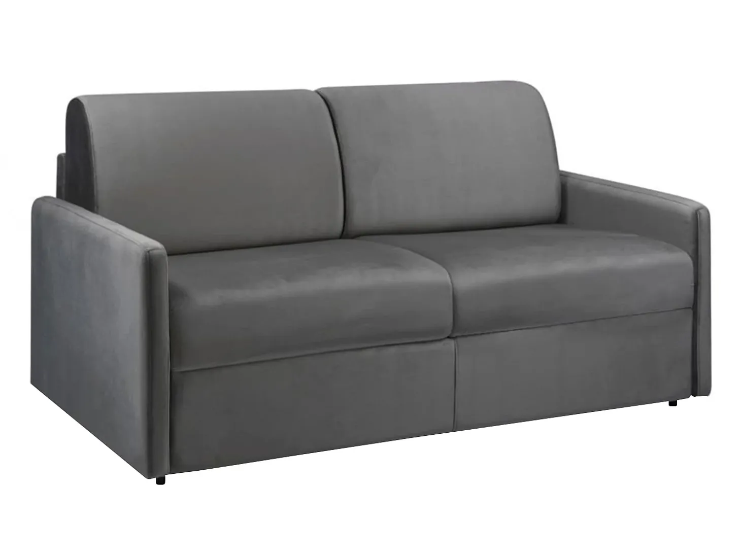 Sofá de 3 lugares convertível de abertura rápida em veludo antracite colchão de espuma de 14 cm - CALIFE