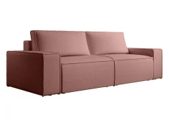 Sofá de 4 lugares convertível veludo texturizado terracota AMELIA