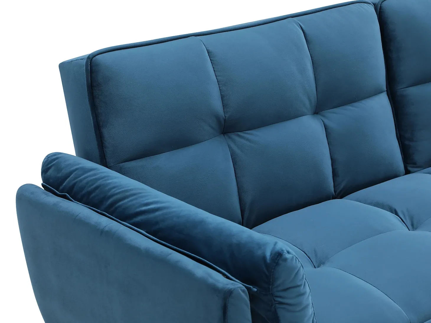 Sofá de 3 lugares convertível clic-clac veludo azul GULCAN