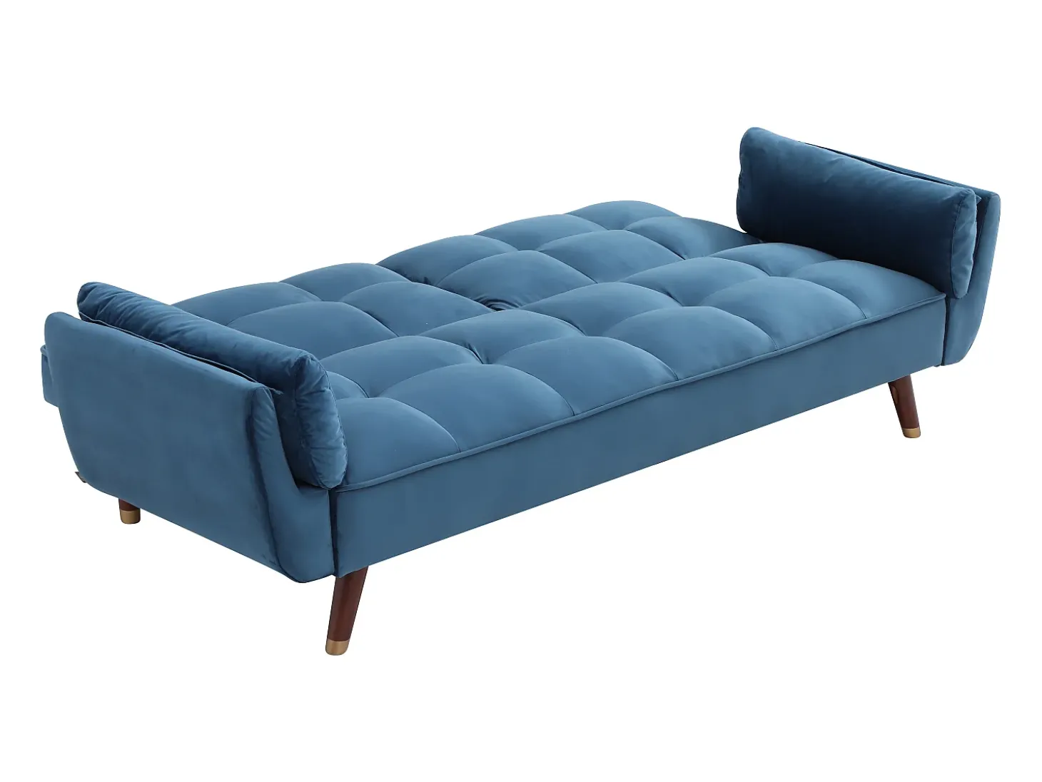 Sofá de 3 lugares convertível clic-clac veludo azul GULCAN