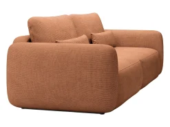 Sofá de 3 lugares convertível tecido texturizado terracota VOPOZA