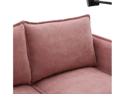 Sofá de 2 lugares cor-de-rosa - com compartimentos laterais para arrumação e suporte para telemóvel - chenille - para sala de estar e quarto