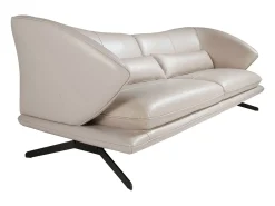 Sofá de 2 lugares em pele cinzenta taupe 6145 ANGEL CERDA