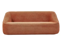 Sofá de 3 lugares em tecido texturizado terracota design KIREBA