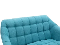 Sofá de 2 lugares em tecido azul acolchoado. Estilo escandinavo. CASERTA