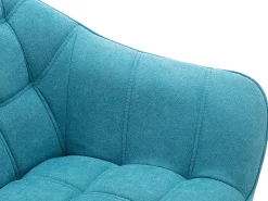 Sofá de 2 lugares em tecido azul acolchoado. Estilo escandinavo. CASERTA