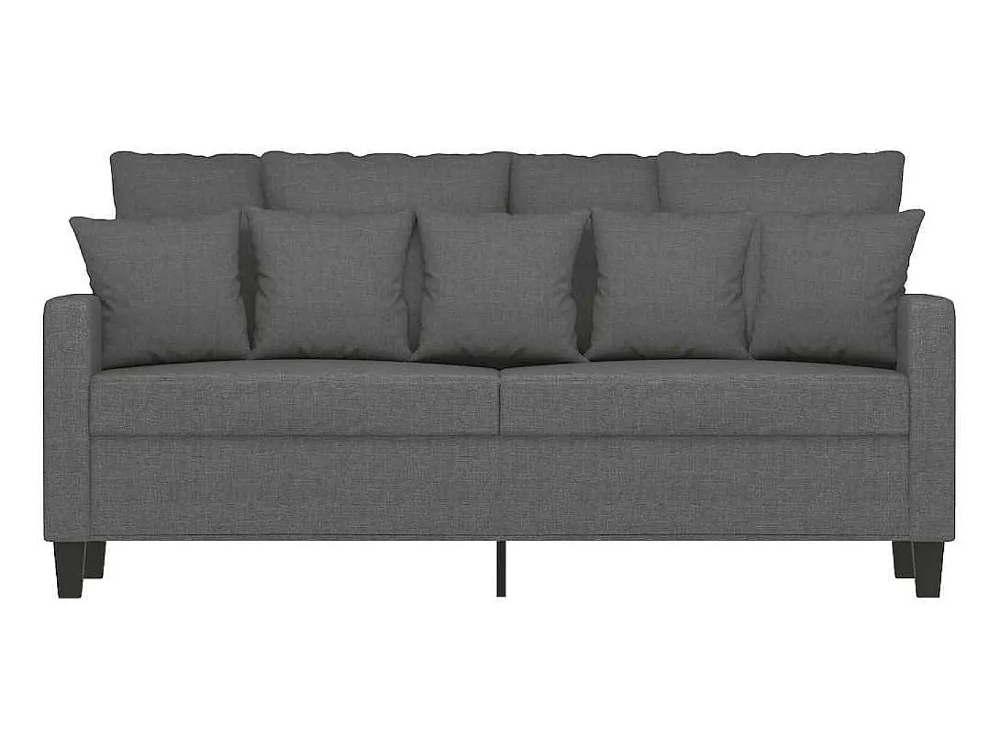 Sofá de 2 lugares em tecido 140 cm cinzento-escuro