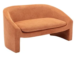 Sofá de 2 lugares em tecido cor terracota estilo design OSSANA