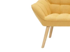 Sofá de 2 lugares em tecido amarelo mostarda estilo escandinavo CASERTA