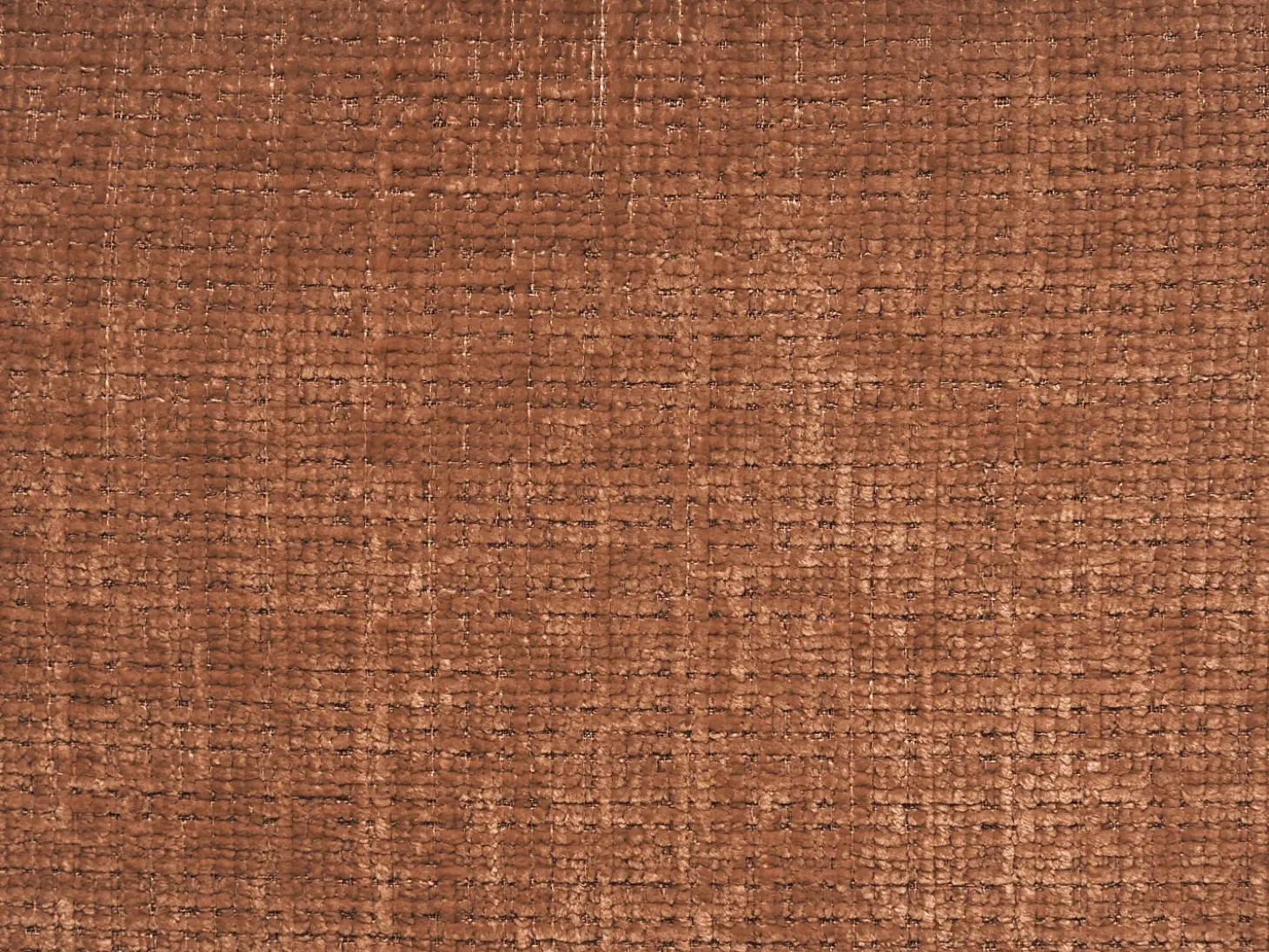 Sofá de 3 lugares em tecido chenille terracota BELADON