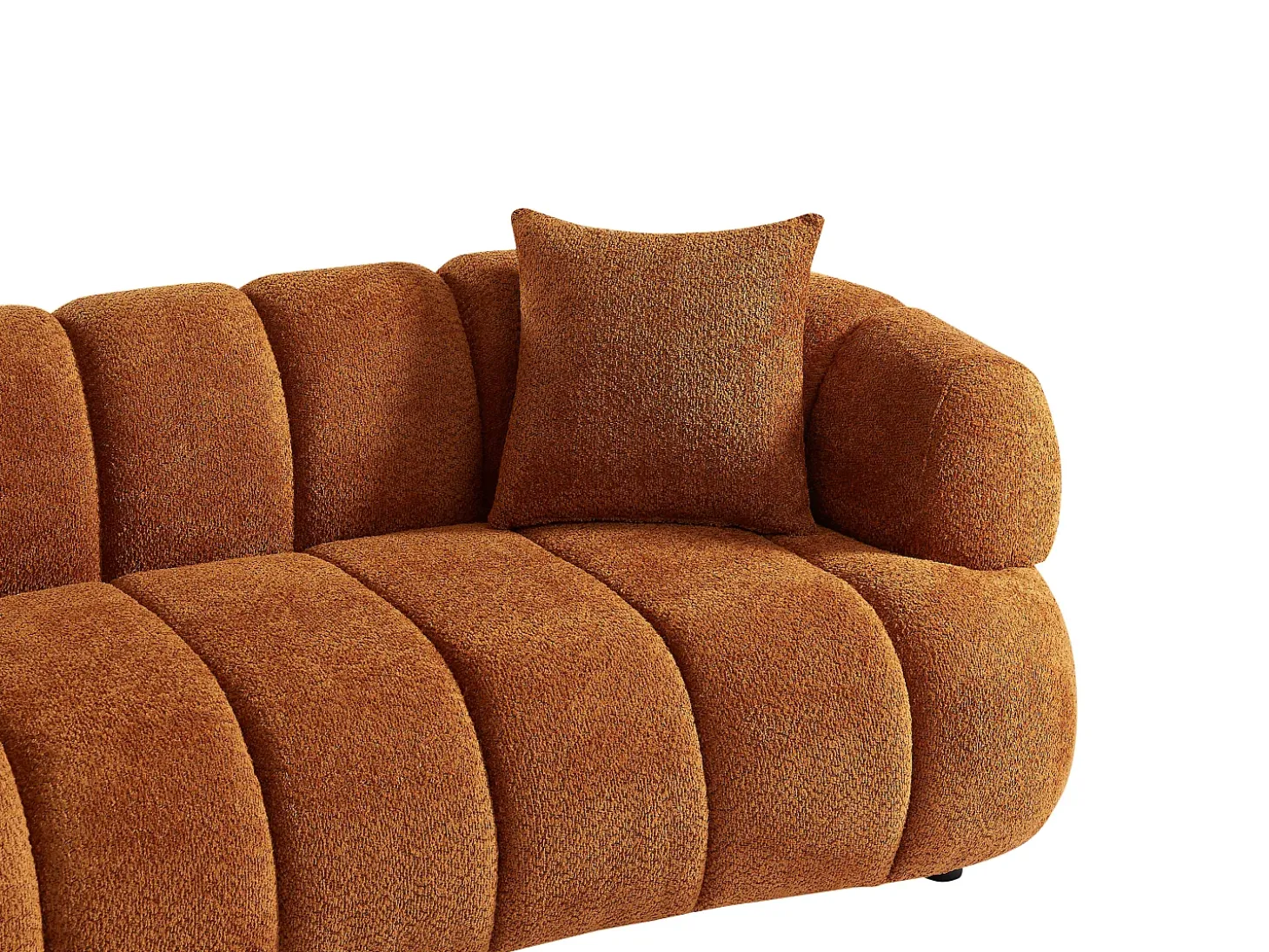 Sofá de 3 lugares em tecido bouclette terracotta COLIANI