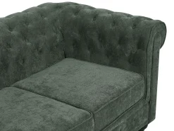 Sofá de 3 lugares em tecido cor verde CHESTERFIELD