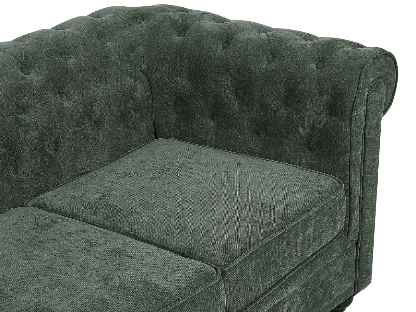 Sofá de 3 lugares em tecido cor verde CHESTERFIELD